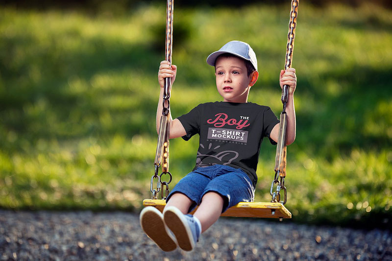 Boy T Shirt Mock Up Set 4