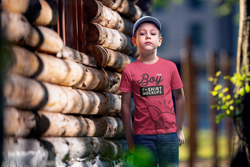 Boy T Shirt Mock Up Set 5
