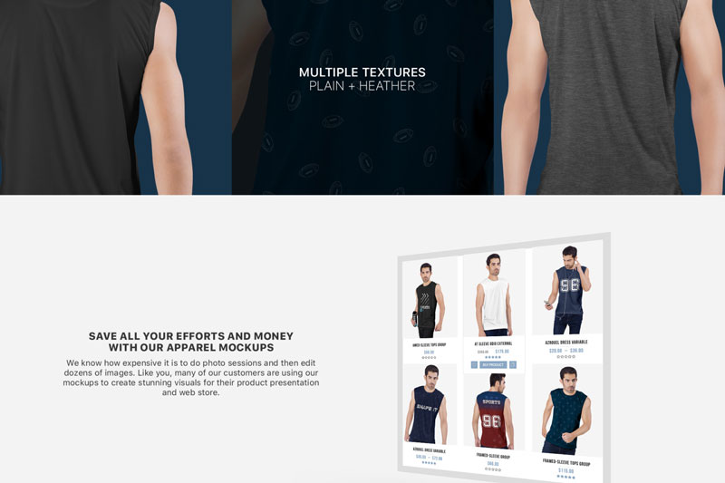 Men2527s Sleeveless Shirt Mockup Set 2