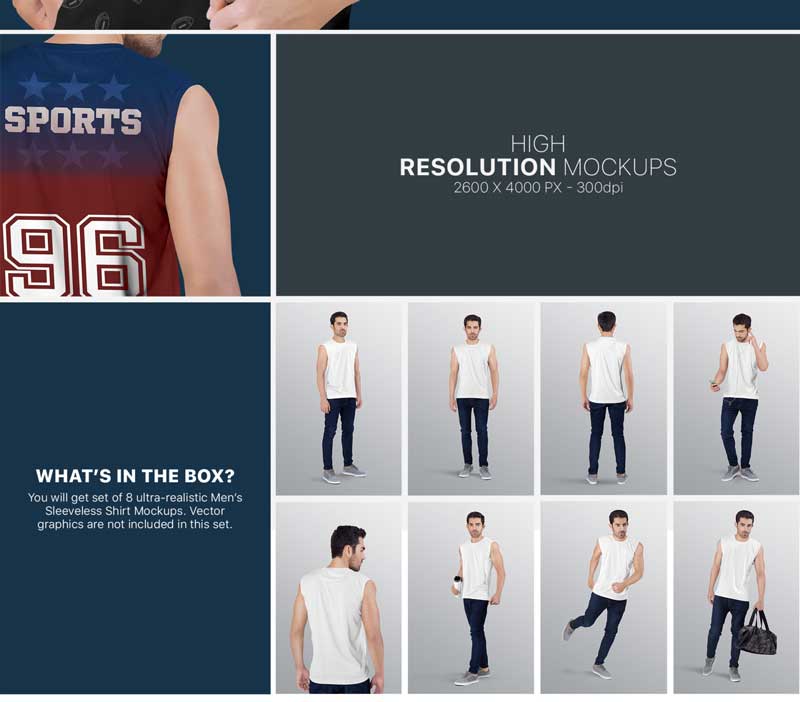 Men2527s Sleeveless Shirt Mockup Set 6