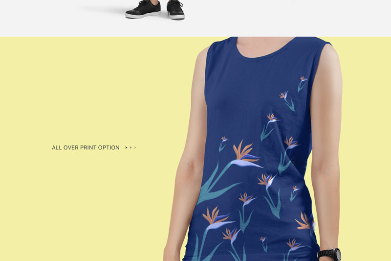 Women2527s Sleeveless Shirt Mockup Set 5