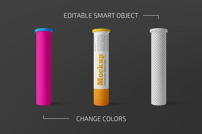 Effervescent Tablets Tube Mockup Set 4614860