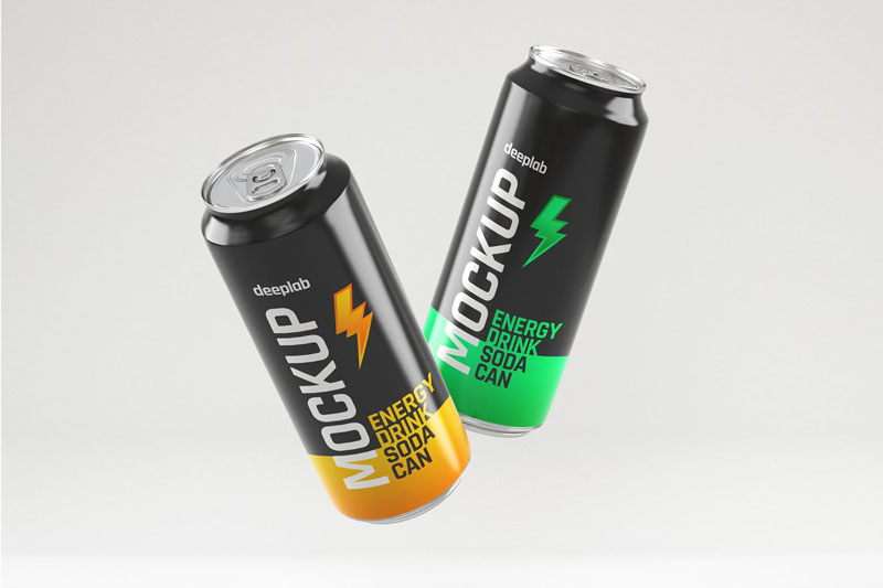 Glossy Soda Can Mockup Set 4489324