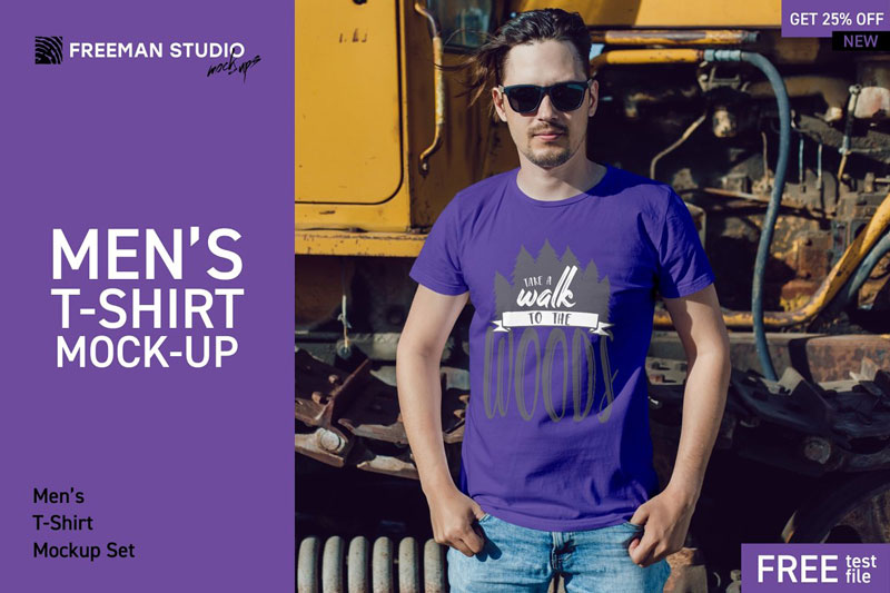 Men's T-Shirt Mock-Up Set 3857277