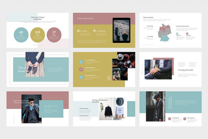 Ruzia luxury fashion powerpoint and Google SlidesTemplate