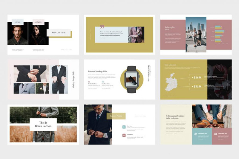 Ruzia luxury fashion powerpoint and Google SlidesTemplate
