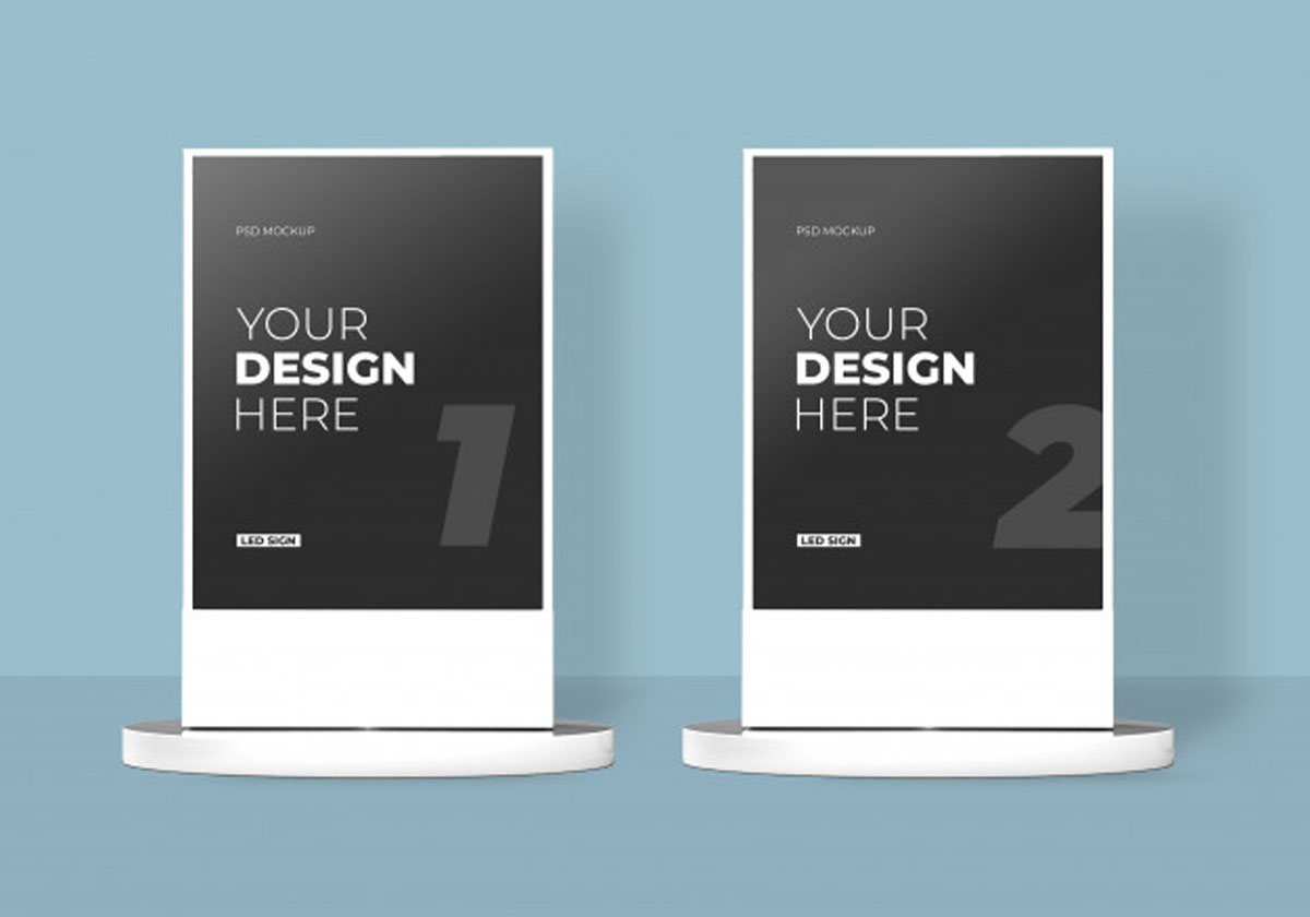 Led Lightbox Mockup PSD Free