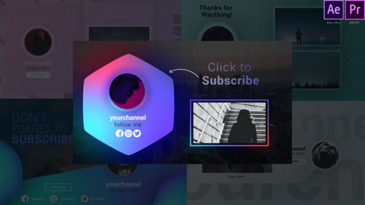 Videohive Youtube Trendy Endscreens 28011043