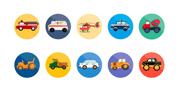 Videohive 10 Animated Transport Icons 8055981