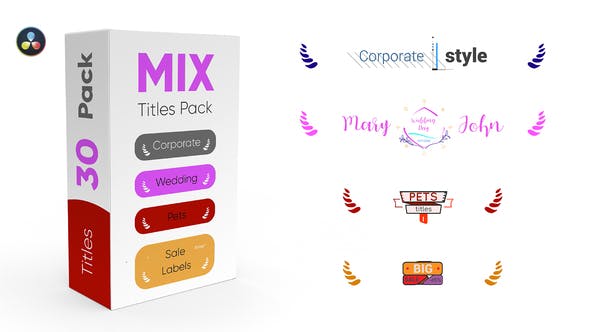 Videohive Mix Titles Pack 31291381