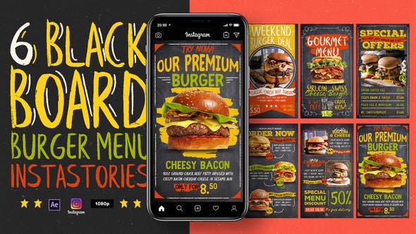Videohive Blackboard Burger Menu Instagram Stories 31135966