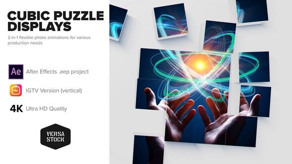 Videohive Cubic Puzzle Promo Cards 4K and Social 31083148