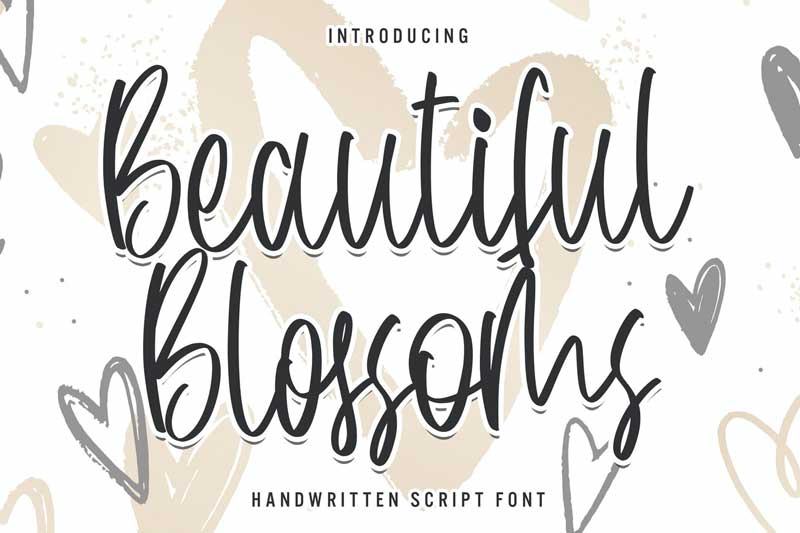 Beautiful Blossoms - Handwritten Script Font