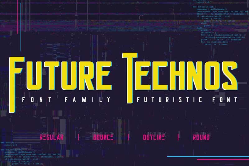 Future Technos Cyber Futuristic Font