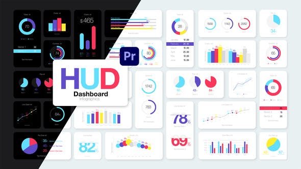 Videohive HUD Dashboard Infographics Essential Graphics for Premiere Pro 31652530