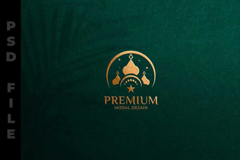 Gold Paper Embossed : Logo Mockup