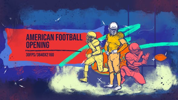 Videohive American Football 4K Opener Sport Promo Uniform Club Rugby Event NFL Gate USA America Flag 31930561
