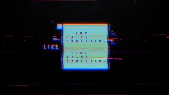 Videohive Like Share Subscribe Glitch Intro Opener 32774087