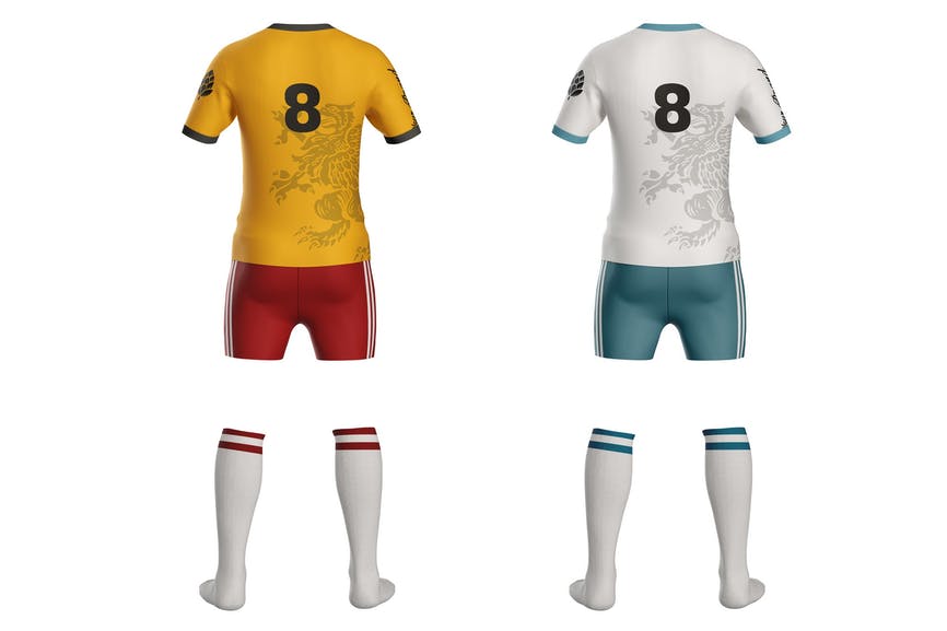 Football Kit T-Shirt Mockup - Back Side