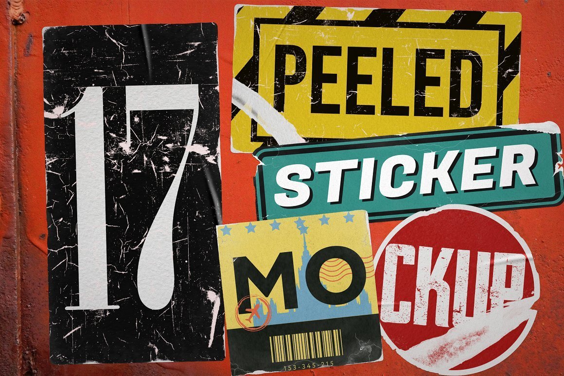 CreativeMarket - Peeled Sticker Mockup 6217020