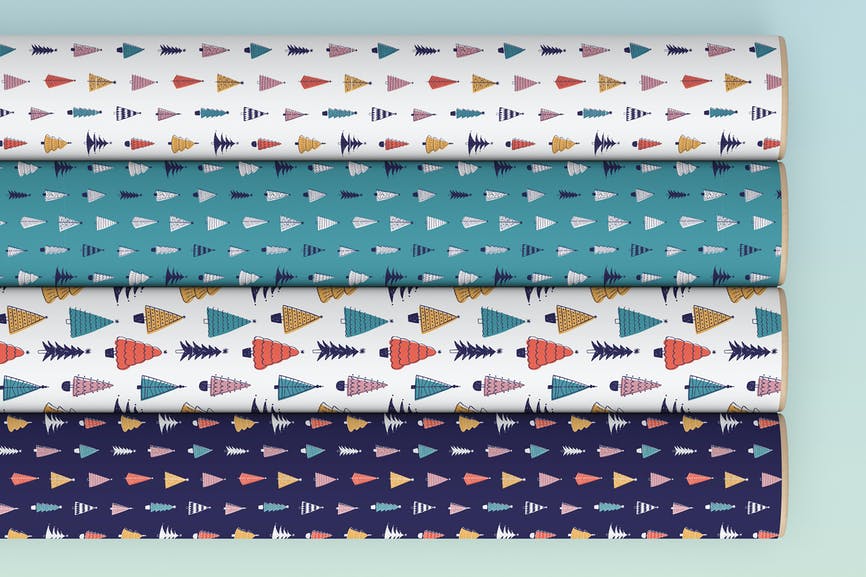 Four Tube Gift Wrapping Paper Mockup VZE8TPX