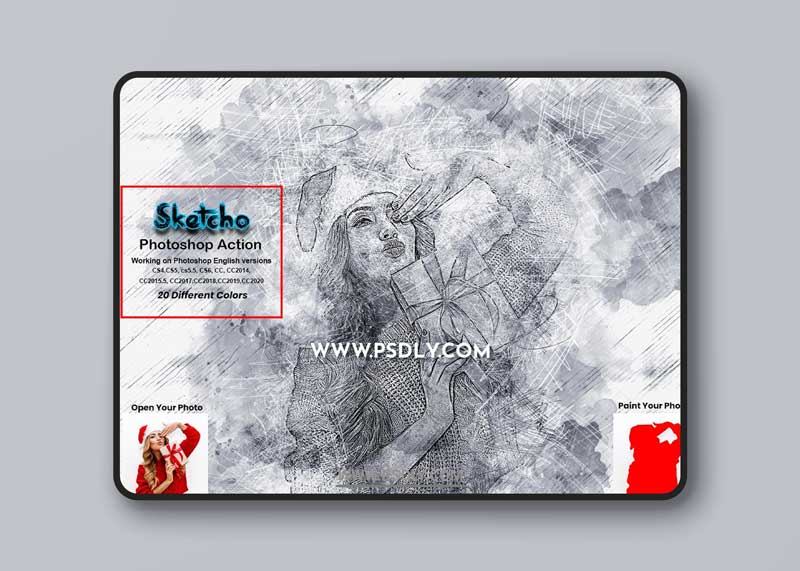 CreativeMarket - Sketcho Photoshop Action 5656111