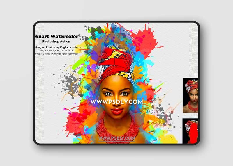 CreativeMarket - Smart Watercolor Photoshop Action 5241570
