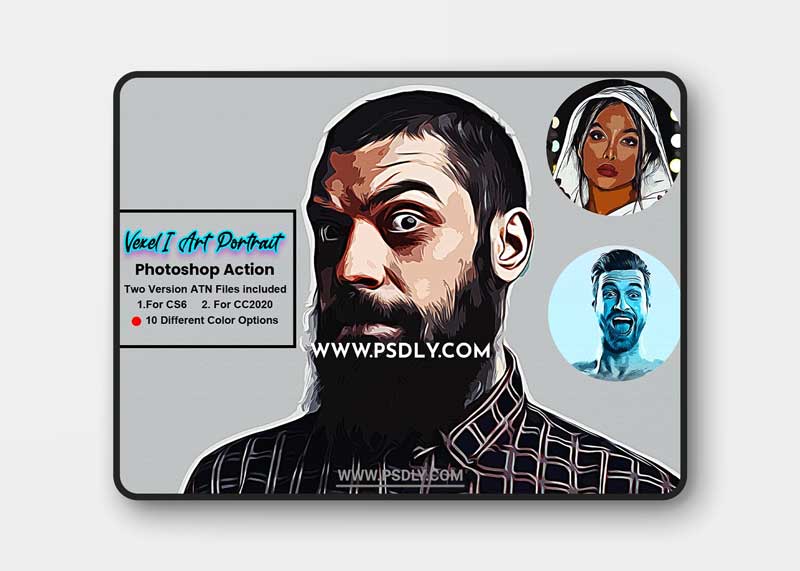 CreativeMarket - Vexel Art Portrait Photoshop Action 5619194