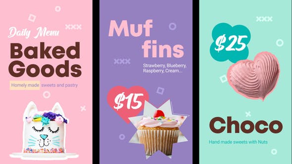 Videohive Baked Goods Menu Vertical Version || After Effects 33569533