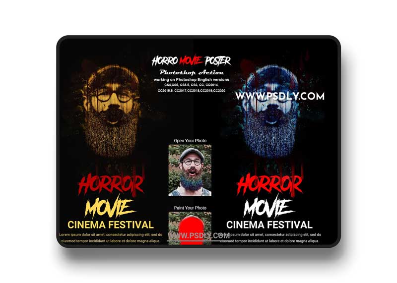 CreativeMarket - Horror Movie Poster Photoshop Action 5505575