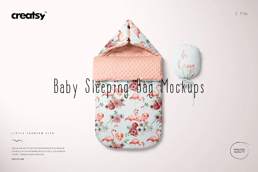 CreativeMarket - Baby Sleeping Bag Mockup Set 5592047