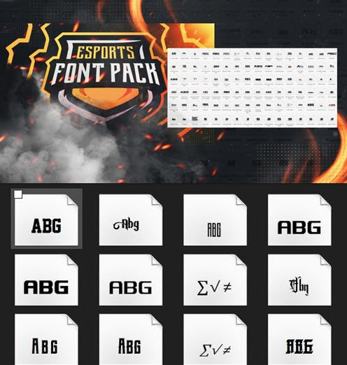 Esports Font Pack - 75 Fonts