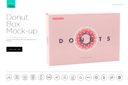 CM - Donuts Box Mock-up 716636 1 CM - Donuts Box Mock-up 716636