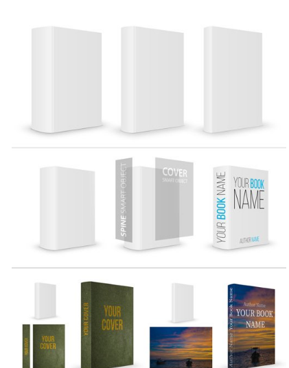 Book Cover Mockup in Three Sizes 159777540