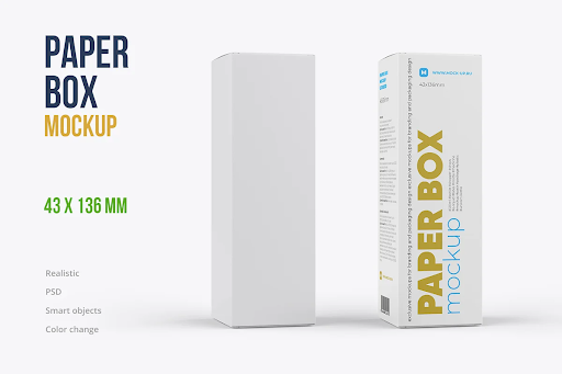 CreativeMarket - Paper Box Mockup 43x136mm 5738174