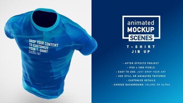 Videohive T-shirt Jib Up Mockup Template - Animated Mockup SCENES 33304914