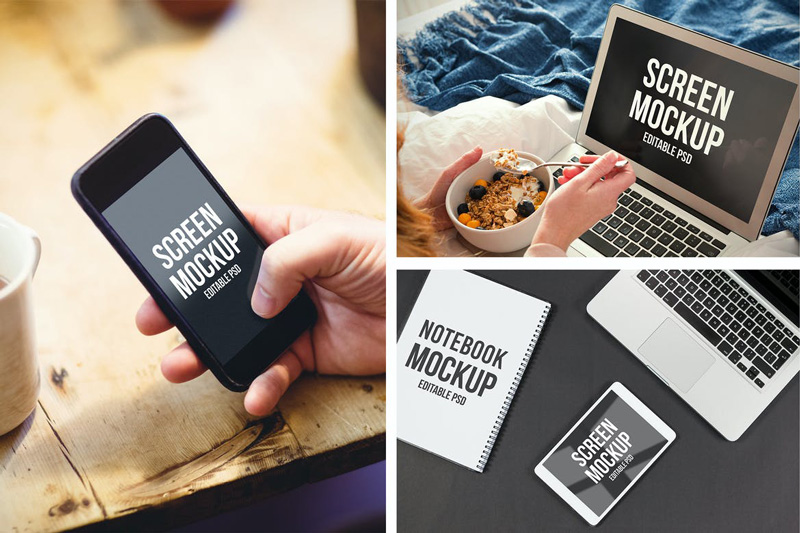 Devices and Notebook Mockup Set SS9LGEZ