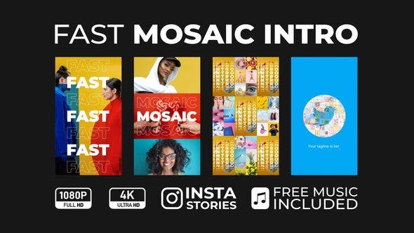 Videohive Fast Mosaic Intro 33738045