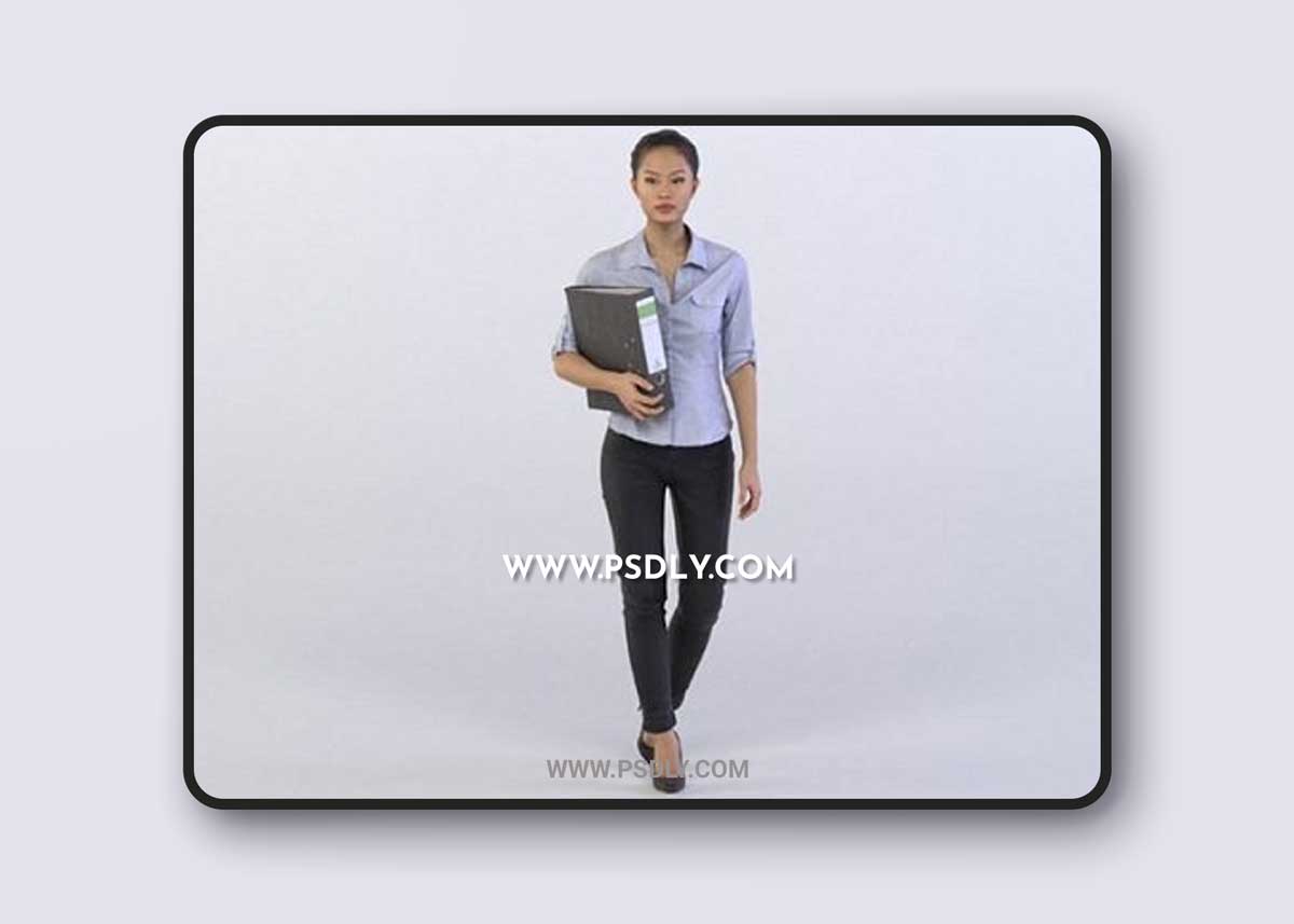 Mei 0314 Woman holding a folder 3d Model