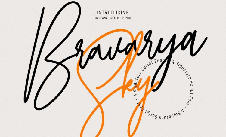 Bravarya Sky Signature Font