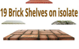 19 Brick Shelves on isolate