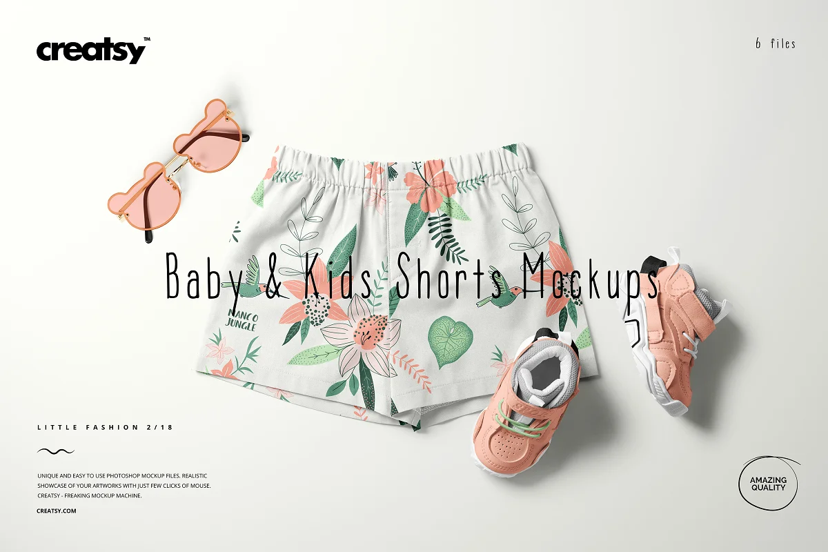 CreativeMarket - Baby & Kids Shorts Mockup Set 6503528