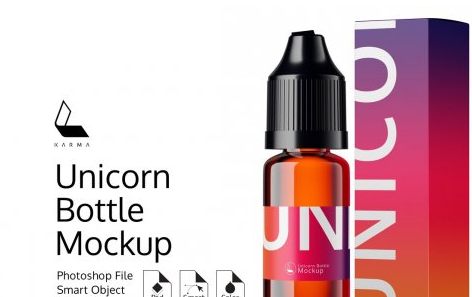 CreativeMarket - Unicorn Bottle Mockup 6360457