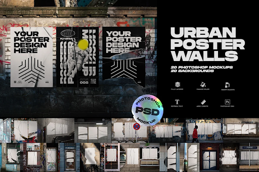 CreativeMarket - Urban Poster Wall Mockups 5013944