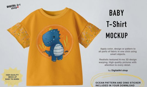 CreativeMarket - Baby T-shirt Mock Up 6381073