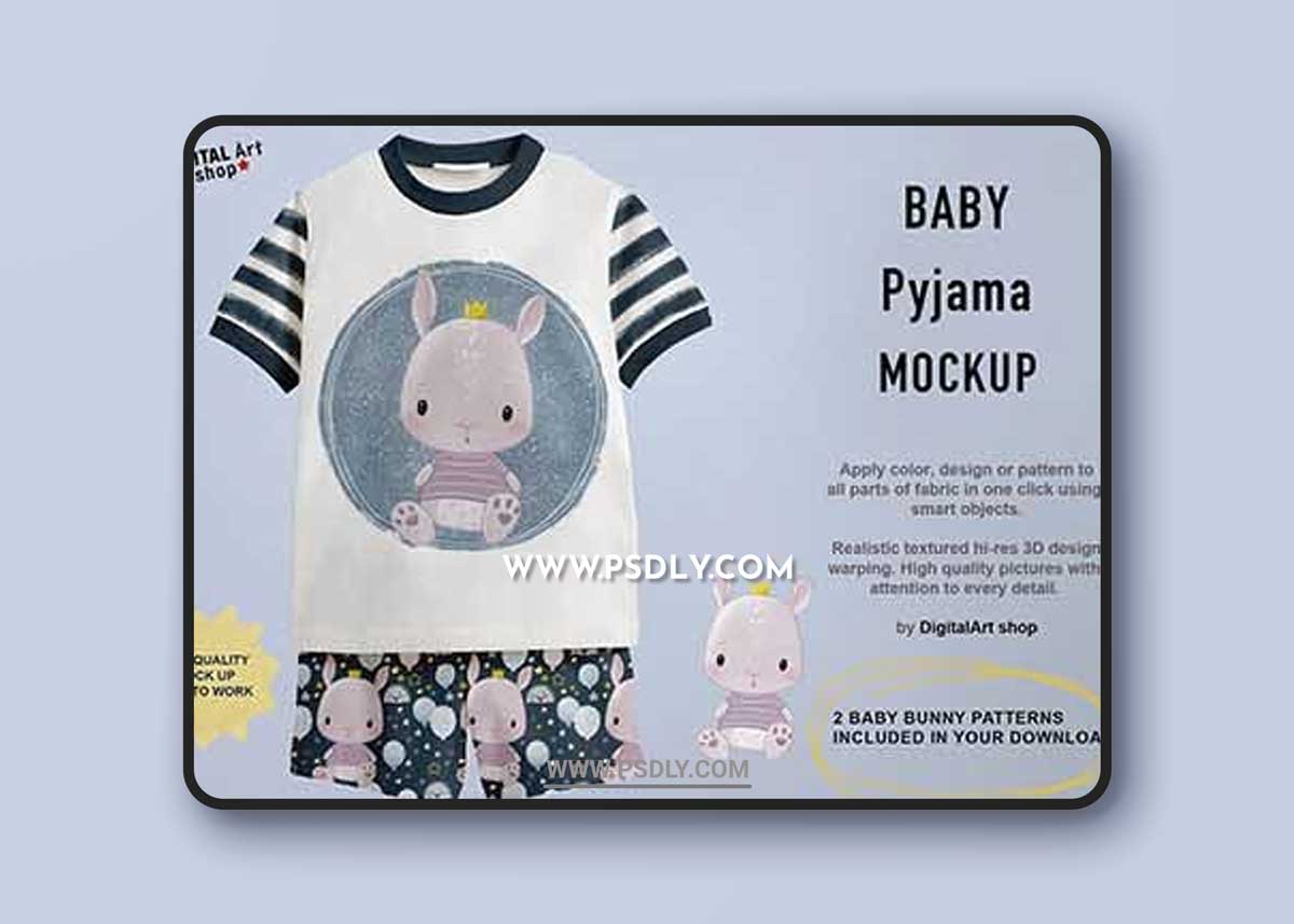 CreativeMarket - Baby Pyjama Mock Up 6381167
