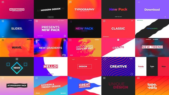 Videohive Wave - 25 Typography Scenes 26048422