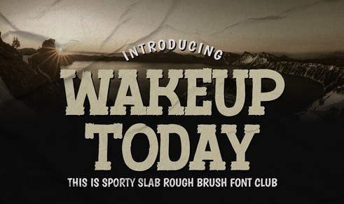 Wakeup Today - Slab Rough Brush Font Club
