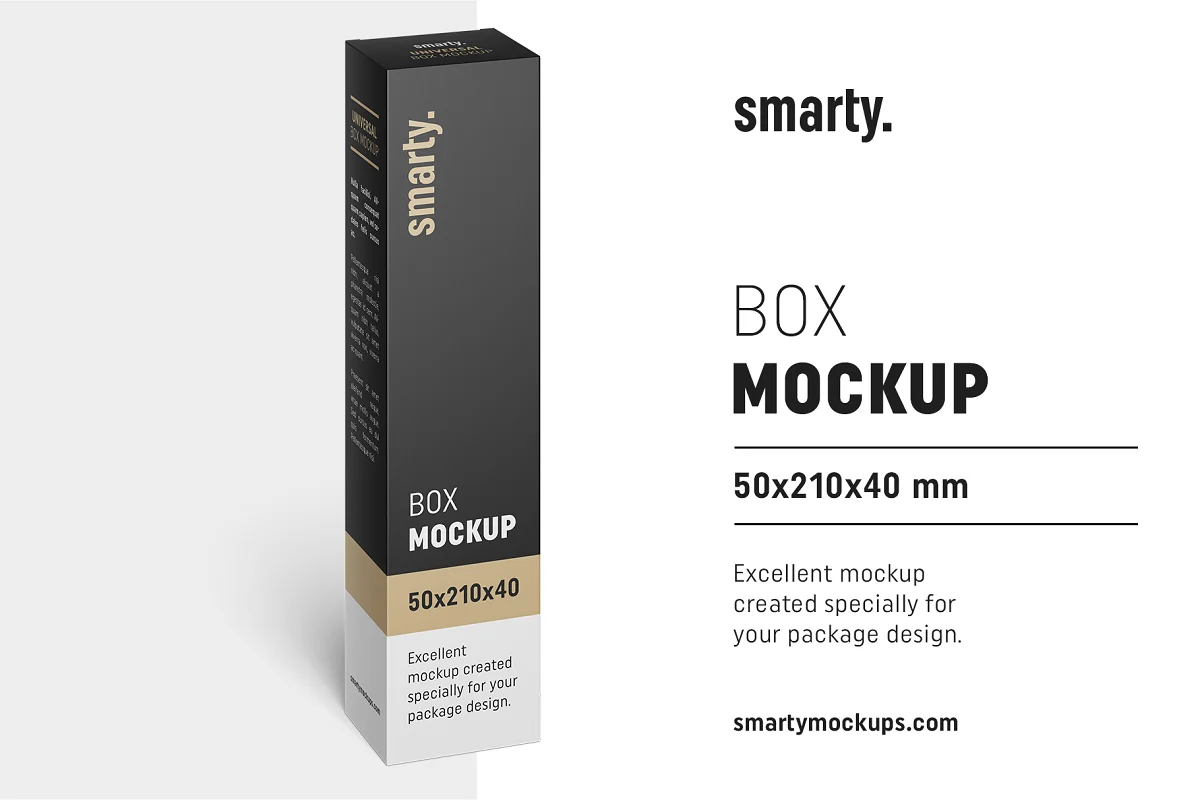 CreativeMarket - Box mockup 50x210x40 mm 3395000