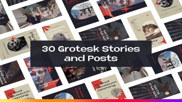 Videohive 30 Grotesque Instagram Stories and Posts 34613303